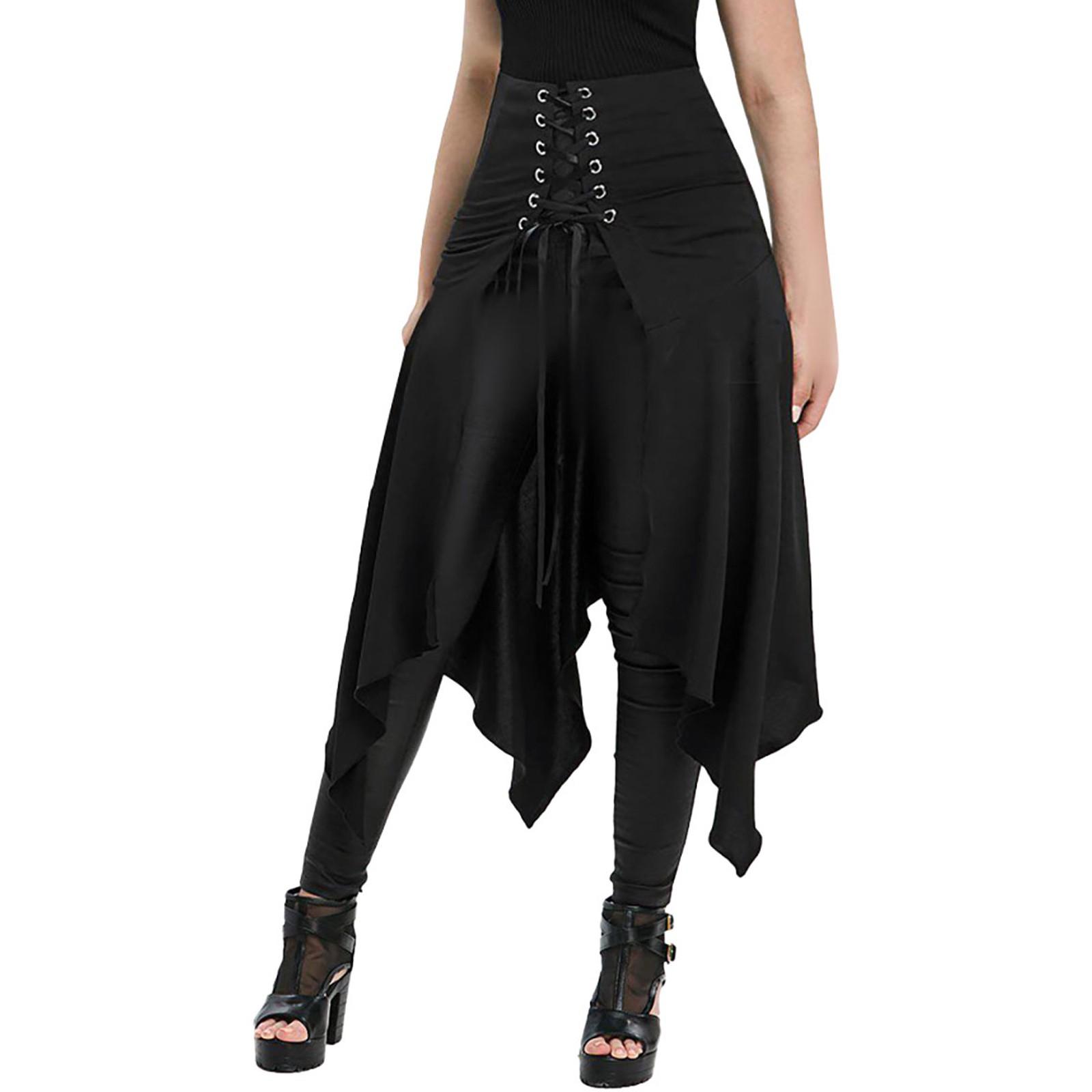 

Женская повседневная винтажная однотонная юбка нестандартного кроя в стиле суда XL чёрный