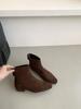 Coarse Heel Suede Korean Women's Boots Women's Autumn and Winter 2025 New Autumn and Winter Martin Boots Coffee Skinny Short Boots Children