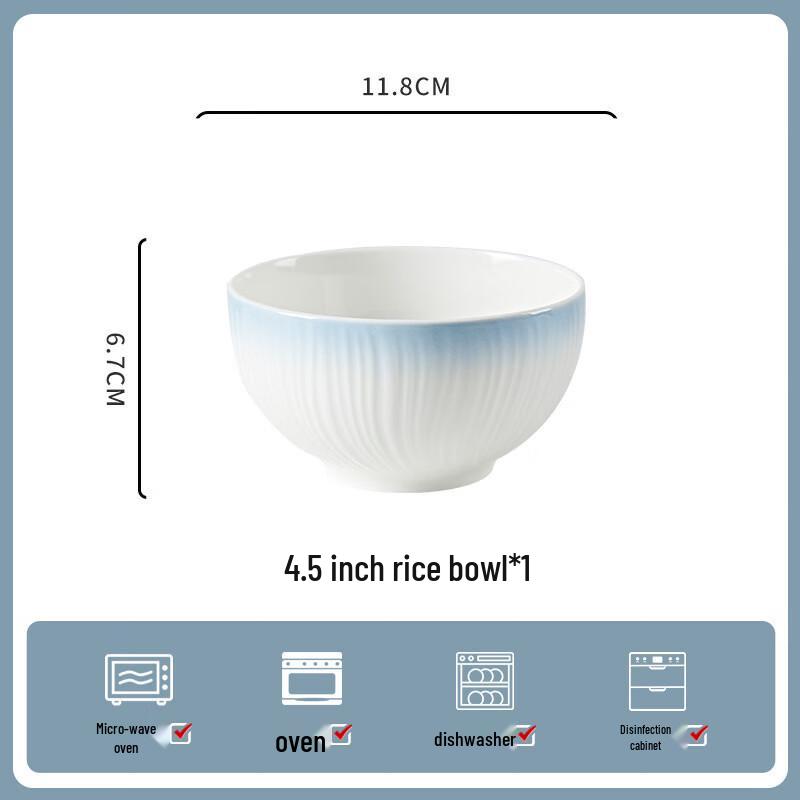 ZISIZ Jingdezhen Underglaze Ceramic Bowl Set