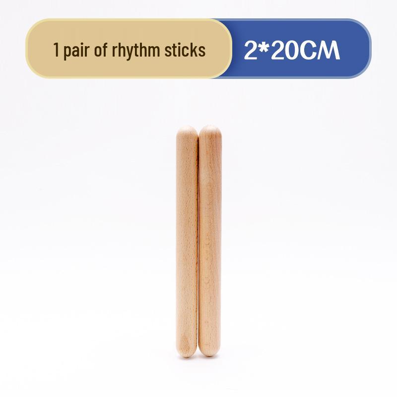 Orff Percussion Set: Claves, Castanets, Sand Shakers, Egg Shakers, Wrist Bells, Tambourine, Triangle, and Wood Block.