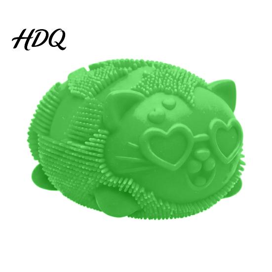 Cat Stress Ball Mini Fuzz Squeeze Toy Relief Fuzzy Fidget Animal Focus Aid Relaxation Anxiety Relieving Office Desk