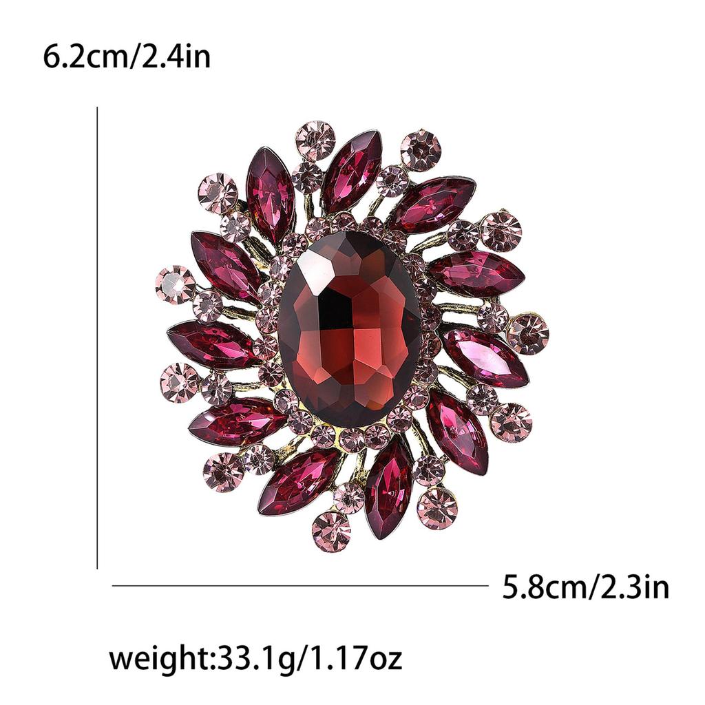 Chic Retro Legierung Strass Glas Brosche für Frauen