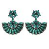 Pauli Manfi Vintage Ethnic Strass Fan-Shaped Design Charm Anhänger Ohrringe Frauen Schmuck Boho Trendy Serie Ohrring