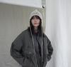 PLUS Vintage Washed Cotton Women's Jacket, Fall 2025 New Loose Stand Collar Workwear.