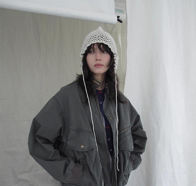 PLUS Vintage Washed Cotton Women's Jacket, Fall 2025 New Loose Stand Collar Workwear.