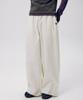 SOME PLACE Frill Mini Dot Basic Logo Strap Elastic Wide Cotton Pants_3 Colors