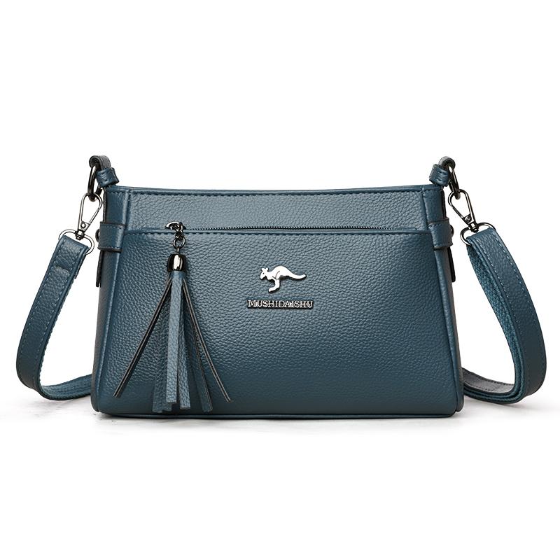 Soft Leather Women's Small Square Bag Shoulder Bag Middle-Aged Mother's Bag Commuter Crossbody Bag