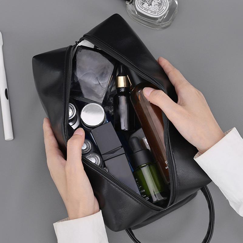 Leather Toiletry Bag for Men Women Dopp Kit Mens Hanging Toiletry Bag Travel Toiletry Bag for Traveling Large Cosmetic Bag