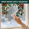 Electrostatic Window Film 2Pcs Christmas Static Clings, Corner Wreath No?Glue Glass Decals with Holly Reusable Sticker Xmas Balls Bow Poinsettia,
