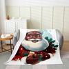Christmas Flannel Fleece Throw Blanket Xmas Theme Fuzzy Blanket Throw for Kids Boys Girls Teens Bedroom Decor Black African