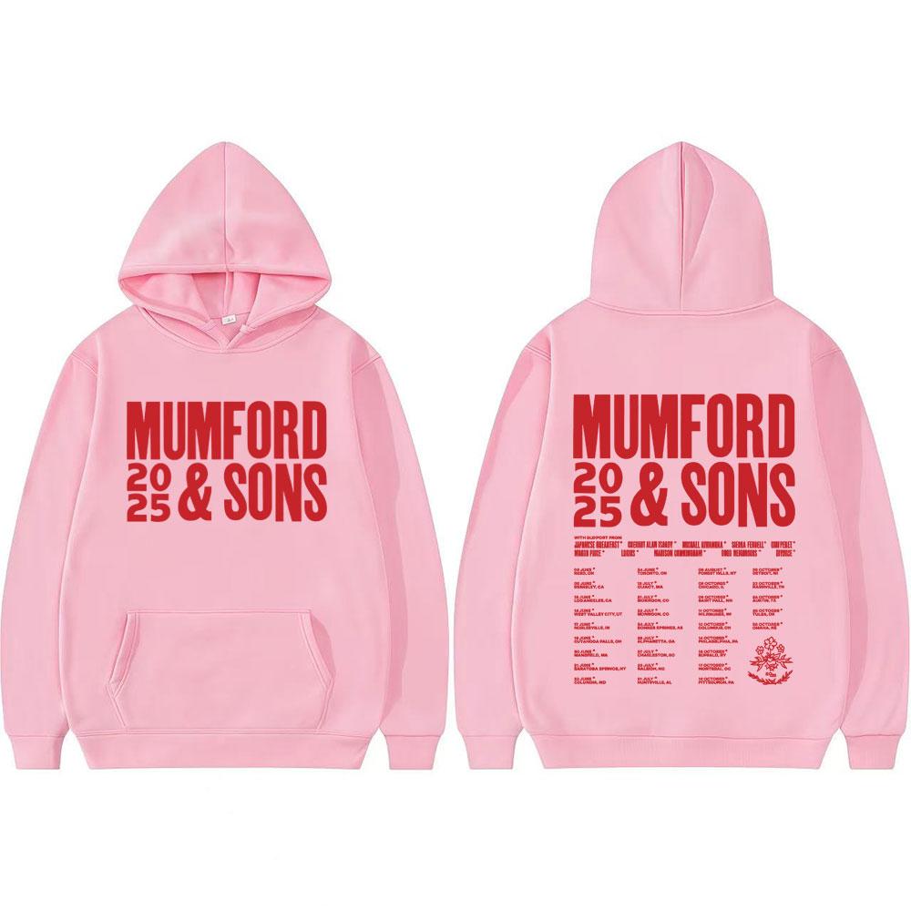 Mumford and Sons 2025 Tour Merch Hoodie Streetwear Herren Damen Harajuku Langarm Hoodies Lässiger Retro-Stil Komfort Sweatshirts