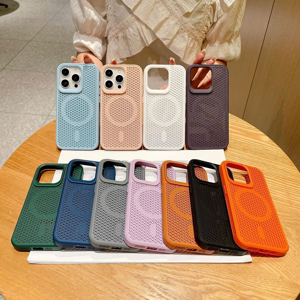For Apple 17promax Magnetic Phone Case for IPhone 16 Breathable Heat Dissipation 14 Full Package Anti Drop 15 Protective Cover