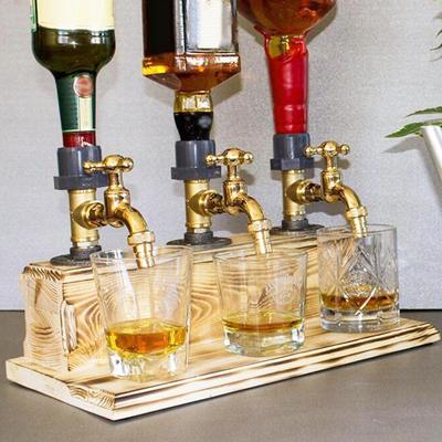 Wine Dispenser Eye-catching Innovative Wood Fathers Day Stable Whiskey Liquor Dispenser