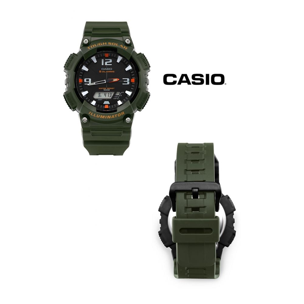 Casio Aq S810w 3avdf  Aq S810w 3a  Analog Digital SportS Soldier Solar Men S Pu Watch