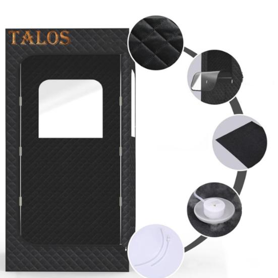 Indoor Foldable Sauna Tent with Powerful Steamer Timer Mode Folding Dual-Zipper Design Easy Assembly Home Use Portable Sauna Box