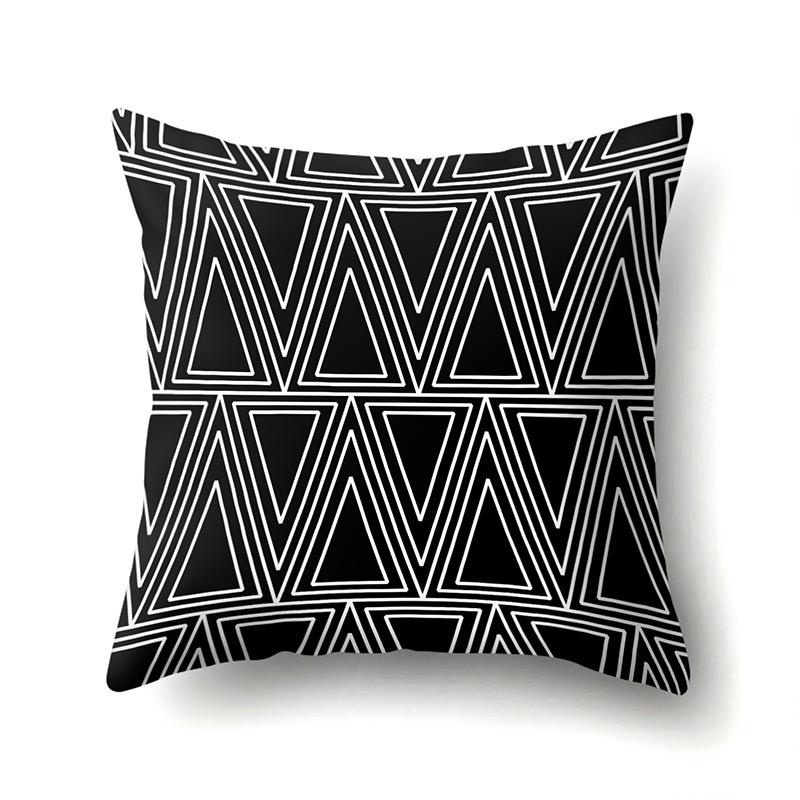 Polyester Pillow Case Geometric Decoration Home Petal Strip Printed Cushion Cover Bedside Cushion Cover Waist Cushion Cover