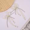 Fashionable Bow Hair Clip Simple Bowknot Hairpin Imitation Pearls Bow Barrettes Elegant Accessories for Women Girls