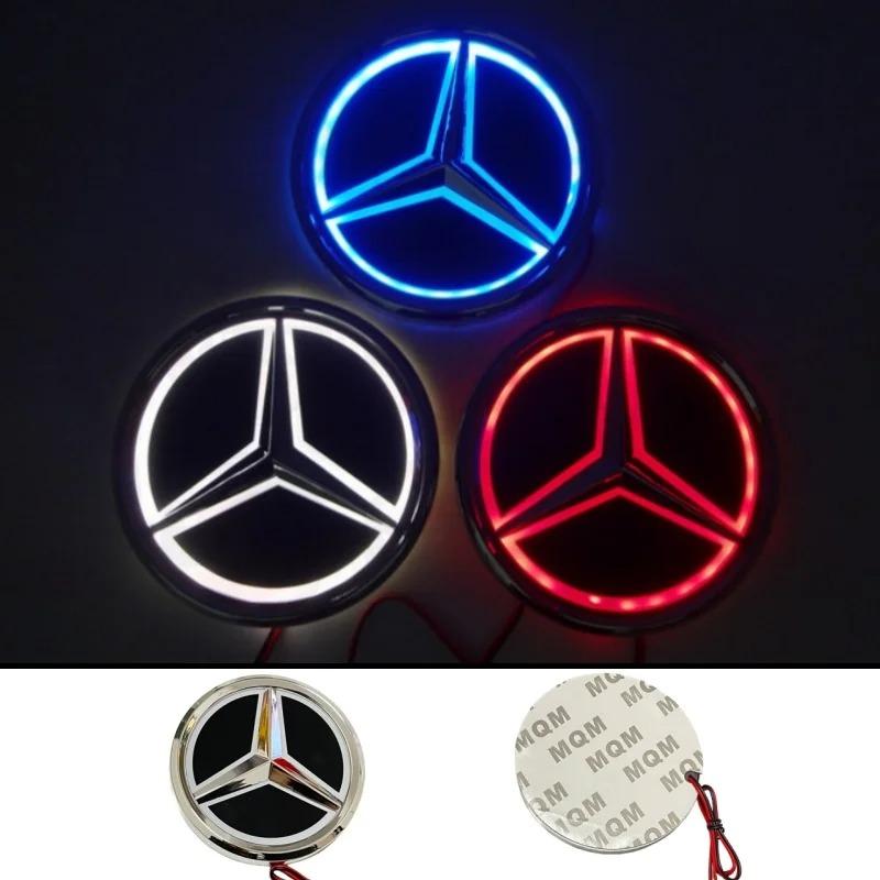BENZ 9.5cm Car Rear Trunk Emblem ABS LED Badge Light Accessories for Mercedes Benz S350 S300L S A B C E Class GLA GLK ML GL GLC GLE