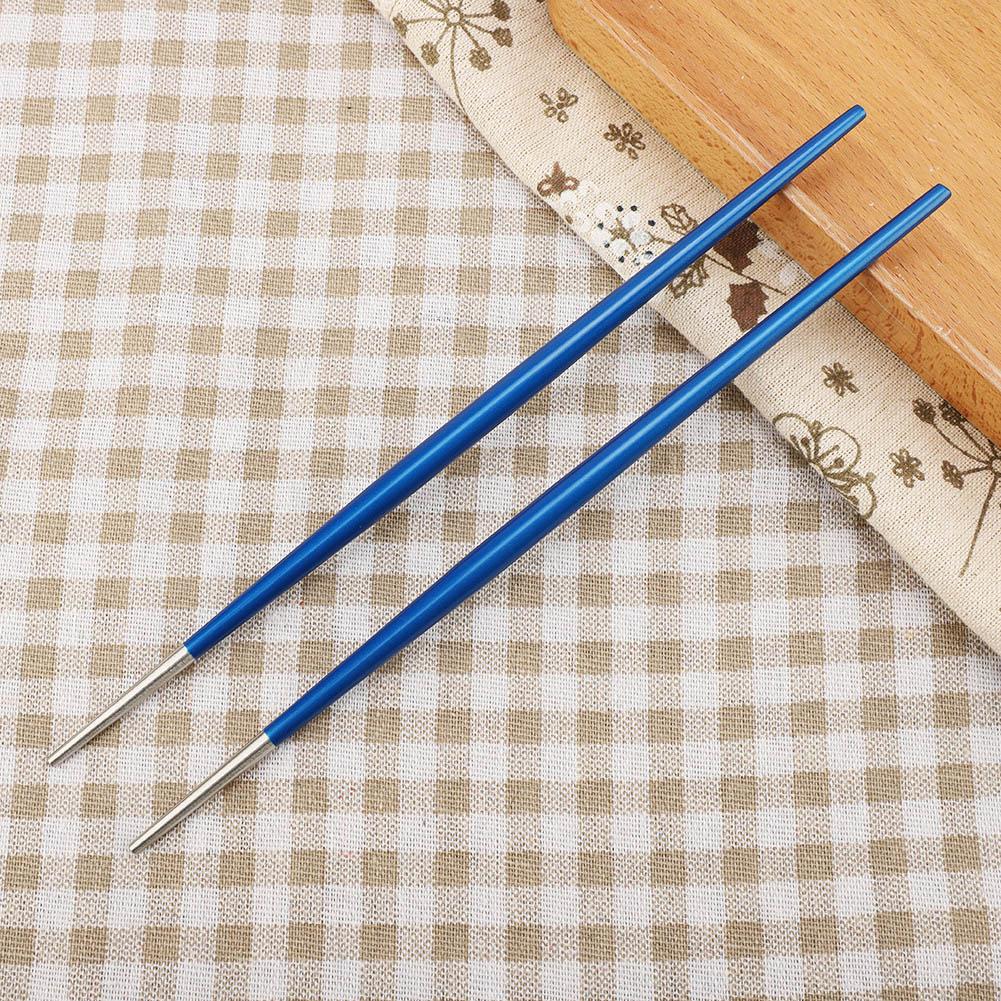 304 Stainless Steel Chopstick Japanese Sushi Chopsticks Tableware Set(Silver Black)