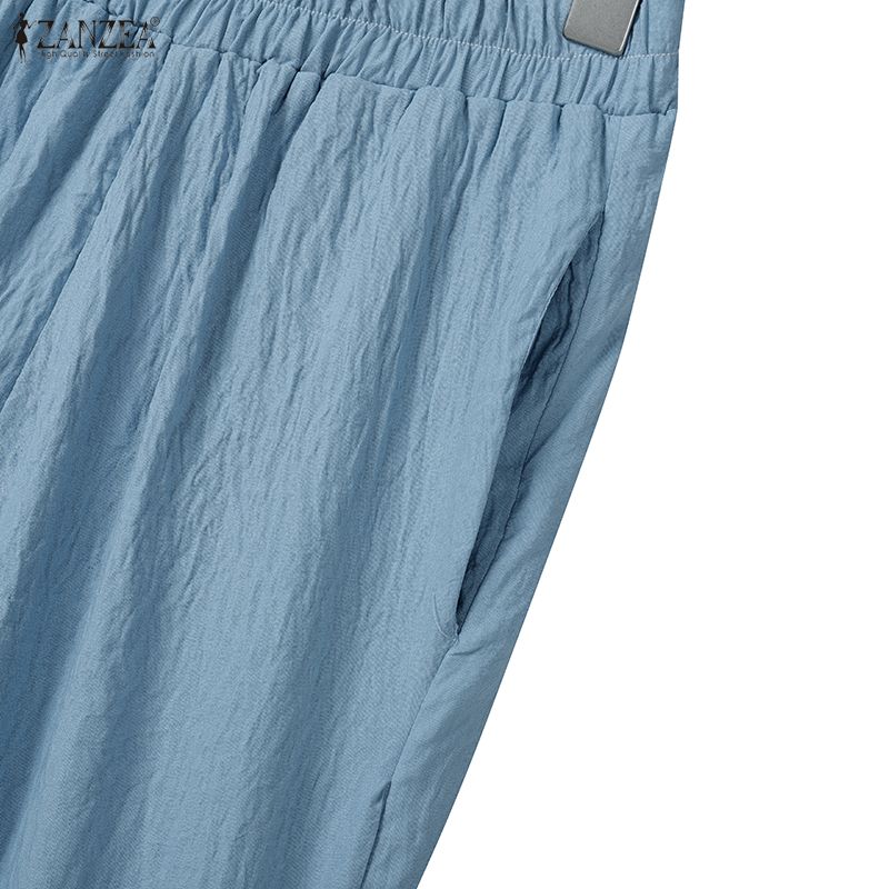 ZANZEA Women Long Sleeve Blouse and Pants Casual Two Piece Suit Sets