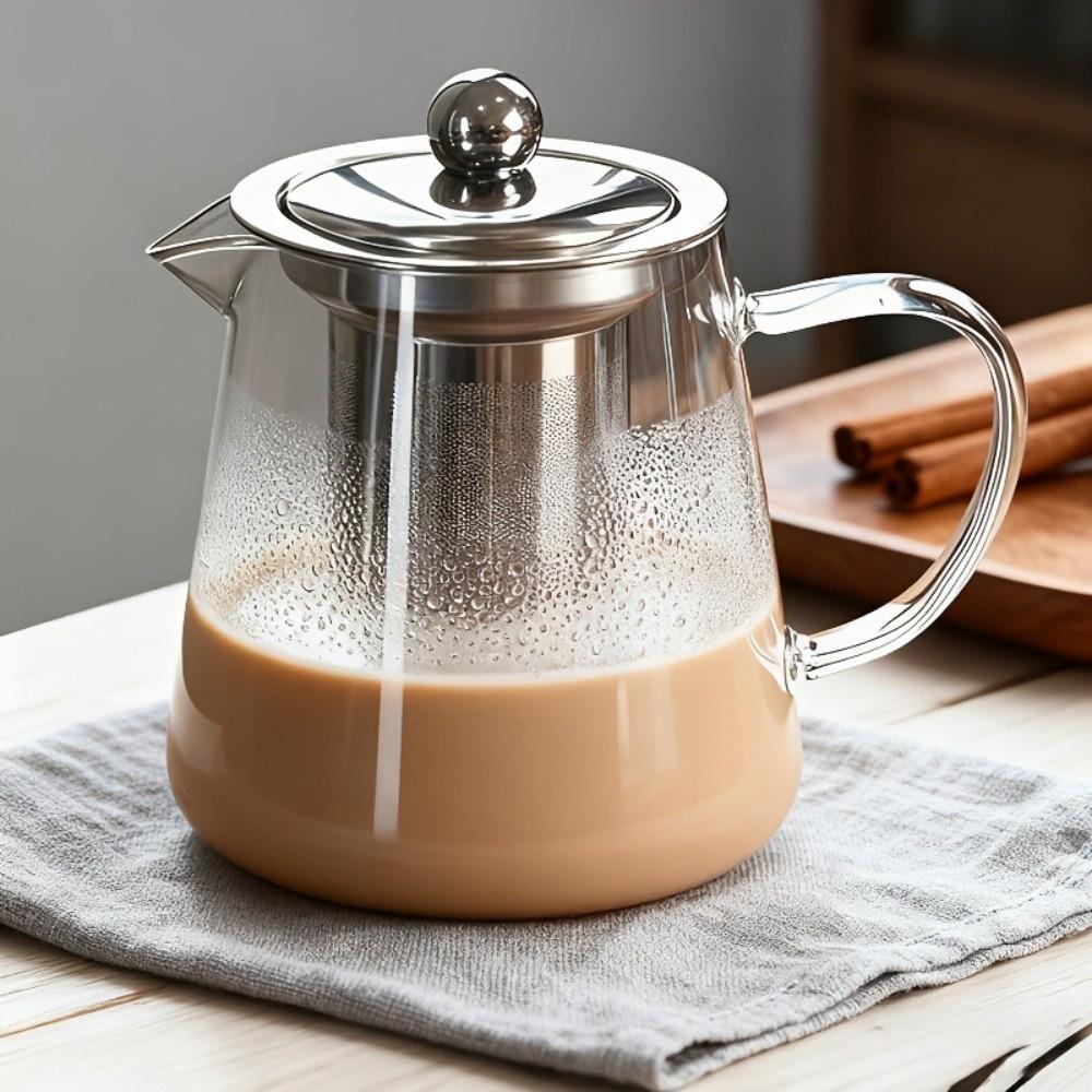with Stainless Steel Infuser Clear Glass Tea Maker High Borosilicate Coffee Tea Pot Blooming Tea