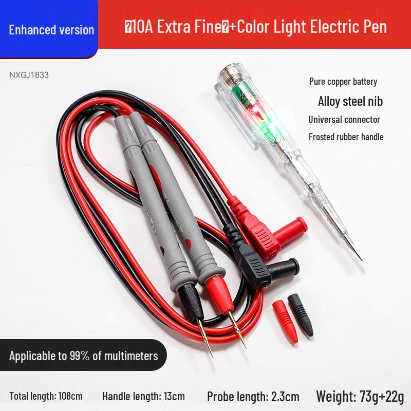 High-Precision Multimeter Test Leads with Sharp Probes and Silicone Wires