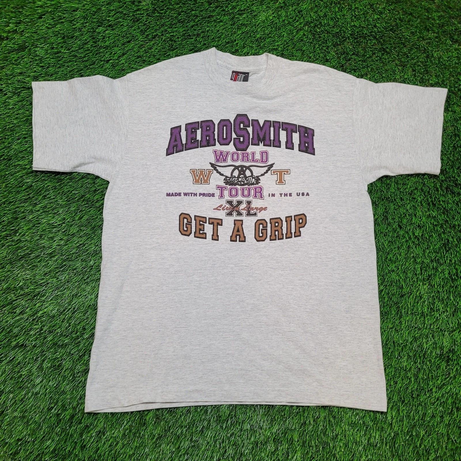 

Vintage 93 Aerosmith Tour T-Shirt L Single Stitch Signed USA 4XL