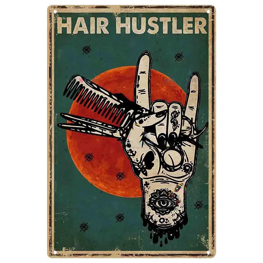 Vintage Kuaför Metal Teneke Tabelalar Kuaför Metal Posterleri Berber Dükkanı Güzellik Salonu Ev Kahve için