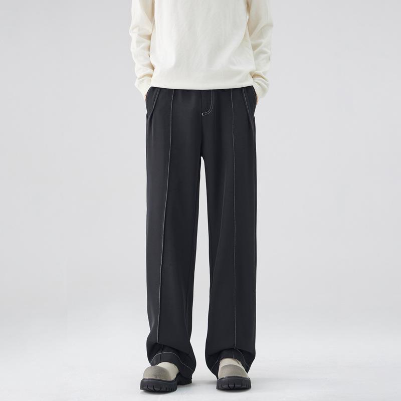 Straight down trousers men's autumn and winter new loose high street wide-leg trousers high-end men's casual trousers