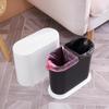 Creative Plastic Wet-Dry Separation Trash Can with Lid and Press-Type Garbage Bag Support.