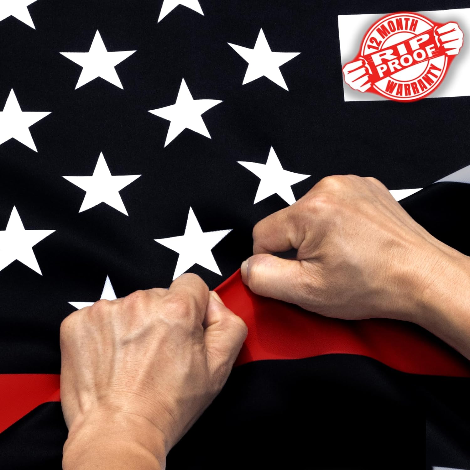 Anley Rip-Proof Double Sided 3-Ply Thin Red Line US National Flag 3x5 Foot - Vivid Color, Canvas Header and Wrinkle Resistant - The Strongest,