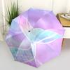 Meerjungfrauenflosse Automatik-Auf-/Zu-Regenschirm - Tragbares 3-fach faltbares Design mit 8-Speichen-Eisenrahmen, für Fans und Reisende, Festliche Geschenkidee0104181a