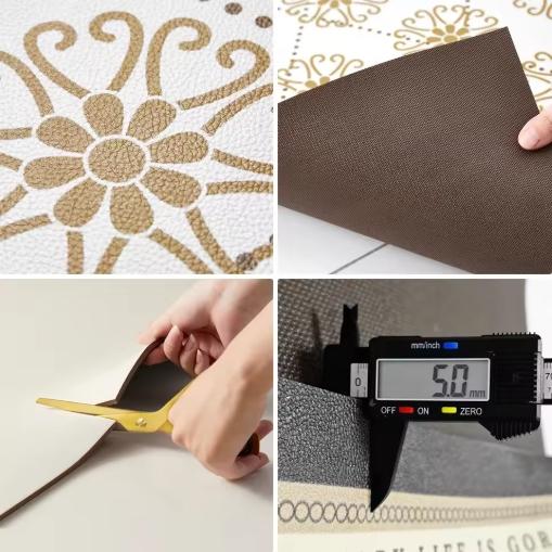 Alfombra de Cocina de PVC con Enlace Personalizado, Alfombrilla Impermeable Antideslizante para el Suelo, Alfombra Decorativa para el Hogar a Prueba de Aceite, Felpudos de Cuero Vinílico