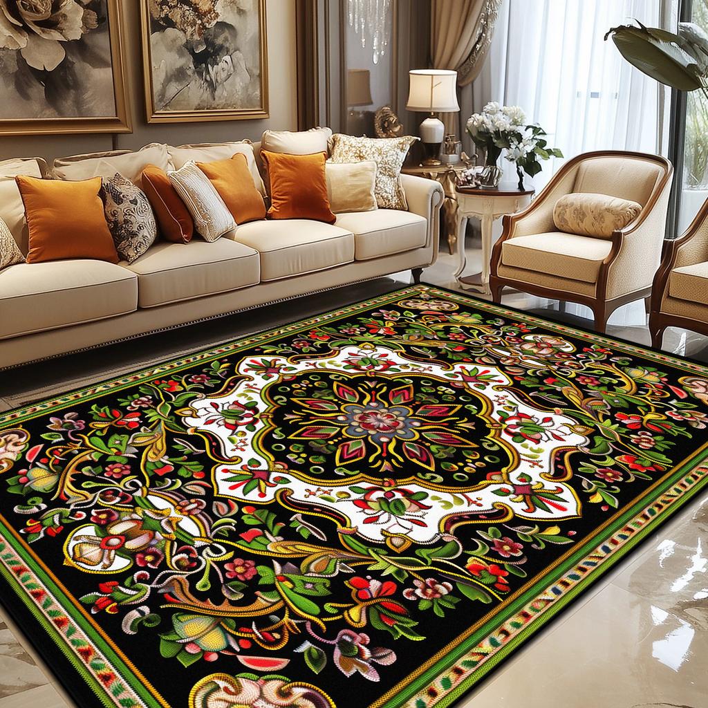 Persian Retro Rugs for Living Room Luxury Decoration Home Sofa Coffee Tables Non-slip Carpet Bedroom Bedside Fluffy Soft Mat