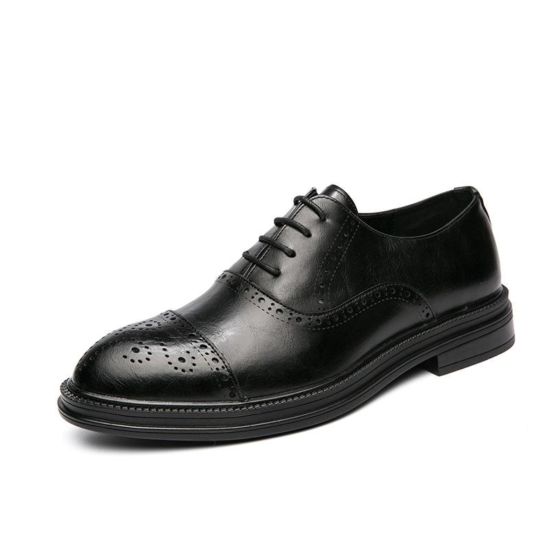 Spring and Autumn New Men s Shoes Brock Large Size Business Casual Men s Leather Shoes Size Wedding Shoes 38