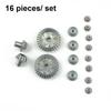 16Pcs/Set Zinc Alloy Differential Driving Gear Remote Control Modification Parts Repairing Replacement for 144001 144002