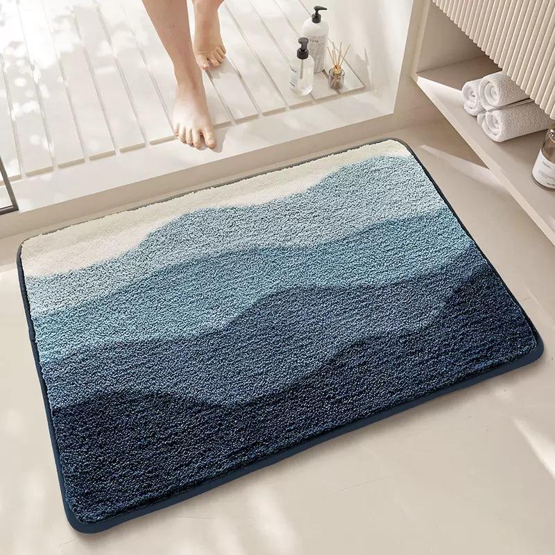 Thickened bathroom absorbent cushion floor, non slippery toilet seat cushion at the bathroom entrance bathroom rug