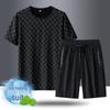 Men's Ice Silk Quick-Dry Sports Casual Short Sleeve & Shorts Set