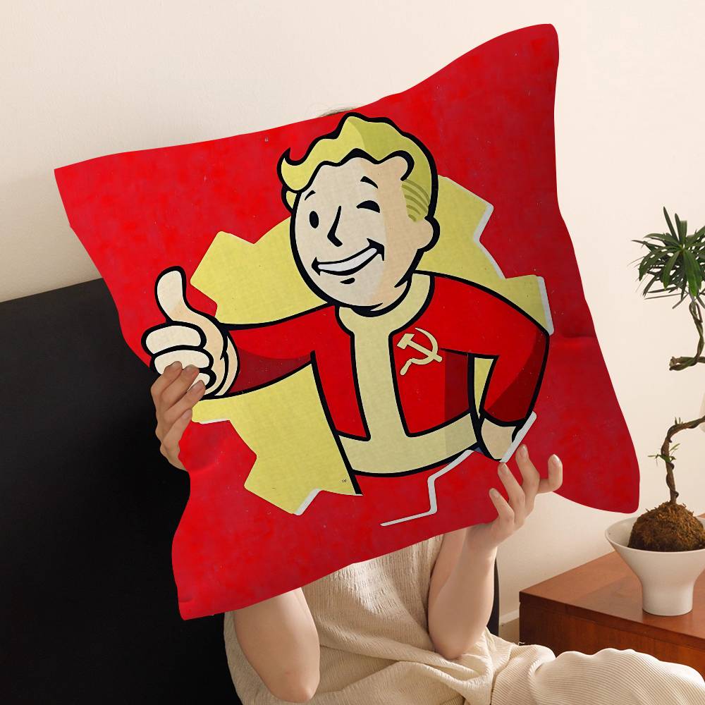 Game FFallouts Pillow Covers Cartoon Sofa Decorative Home Doublesided Printing Short Plush Cute Cushion Cover