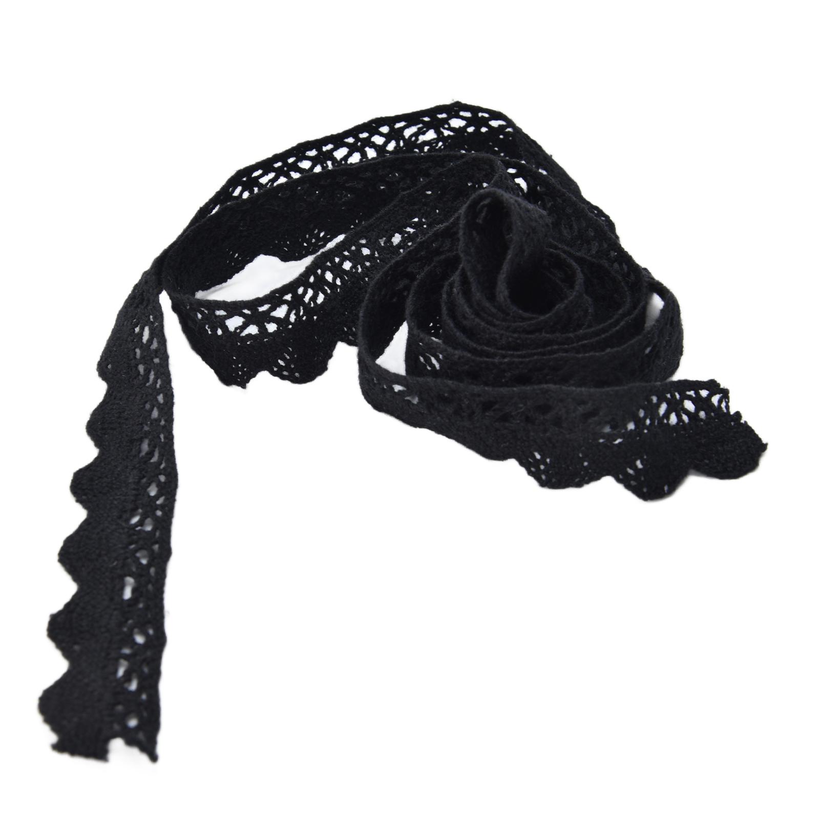 

Кружевная лента своими руками из хлопковой сетки шириной 2 см, 20 ярдов, элегантная тканевая кружевная отделка для штор чёрный