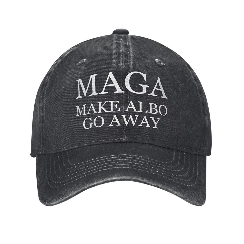 MAGA Make Albo Go Away Sun Hat Distressed Denim Snapback Hat Casual Dad Hat Outdoor