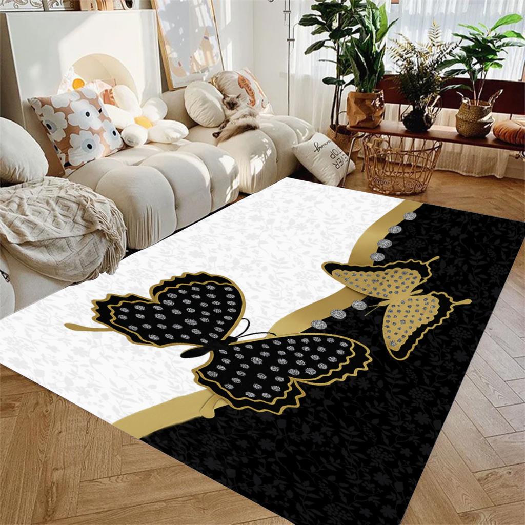 1pc Carpet Colorful Butterfly 3D Print for Bedroom Decor Kid Non-slip Parlor Floor Mat Surface Comfortable Carpet Birthday Gift