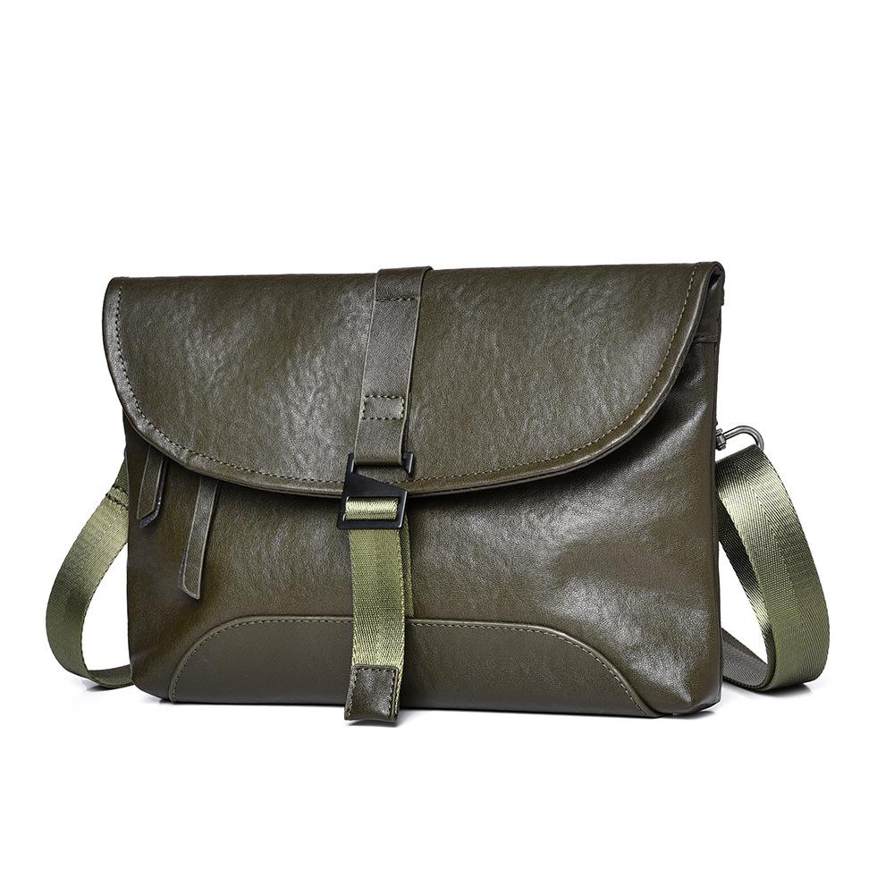 

Leather Men s Crossbody Bag Fashion Trend Men s Leather Shoulder Bag Top Layer Vegetable Tanned Cowhide Versatile Men s Handbag оливковий колір