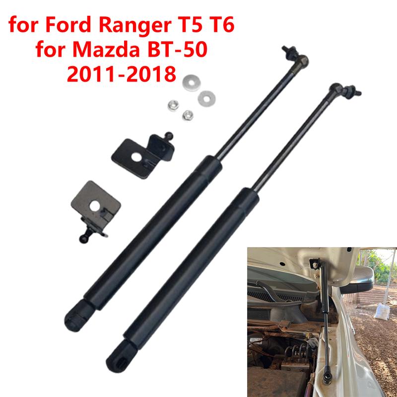 2Pcs Car Front Engine Bonnet Hood Gas Struts Lift Support Rods for Ford Ranger T5 T6 2011-2018 for Mazda BT-50 2012-2020
