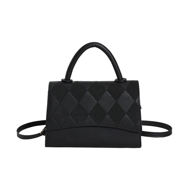 

Ретро мода маленькая квадратная сумка простая женская сумка 2024 осень новая повседневная сумка через плечо нишевый дизайн сумка-мессенджер чёрный