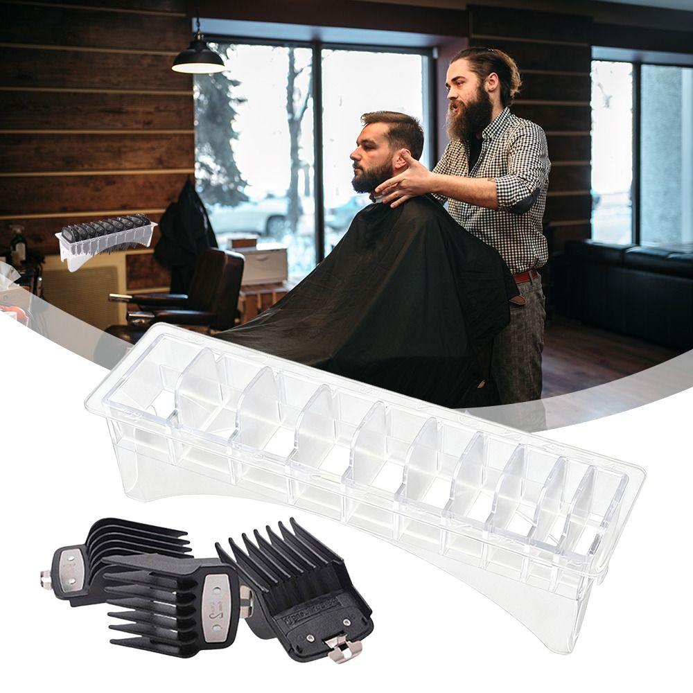 New 10 Grid Limit Comb Storage Box Universal Transparent Hair Clipper Organizer Large Capacity Salon Hairdressing Tools