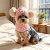 Pet Autumn and Winter Pink Ball Ball Yarn Hat Cat Dog Neck Protection Knitted Small Dog Cat Warm Hat Puppy Accessories