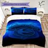 Cardiff City FC Pattern Bedding Uilt Set Uilt Cover Pillowcase Home Decoration Birthday Gift (1 * Duvet Cover + 2 * Pillowcase Without Core)