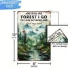 Retro Metal Hiking Sign  Vintage Forest Camping Decor Rustic Home  Trail Art