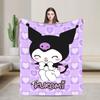 Kuromi Cute Cartoon Blankets Flannel Decoration Plaid Breathable Super Warm Throw Blanket for Bed Car Rug Piece
